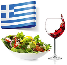 Wino i danie greckie